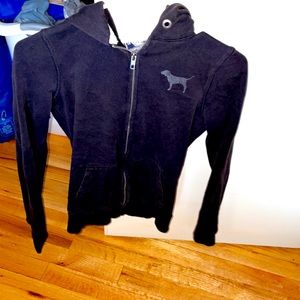 Victoria secret zip up hoodie black xsmall